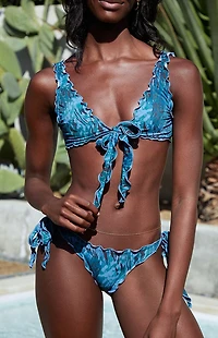 Pacsun Animal Print Yara Triangle Bikini Top