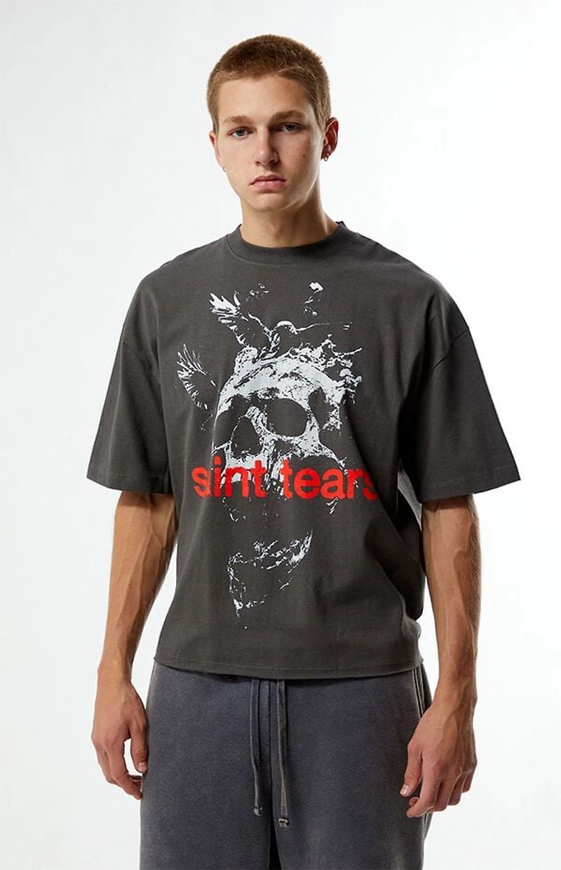 Pacsun Saint Tears Cropped Boxy T-Shirt