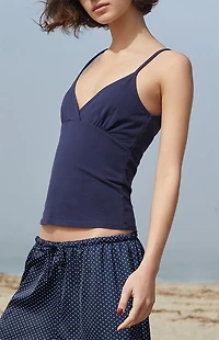 John Galt Navy Overlap Tank Top