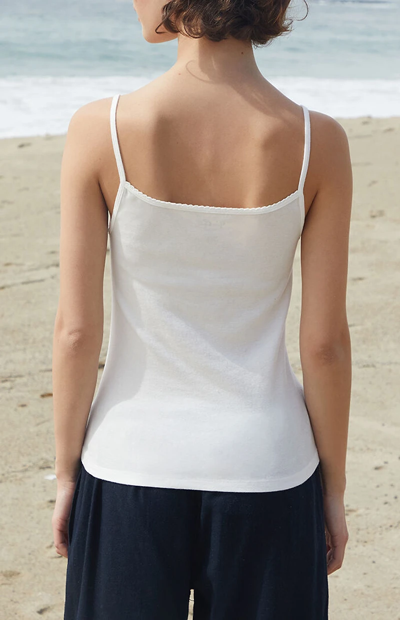 John Galt Skylar Saint Barth Embroidered Tank Top