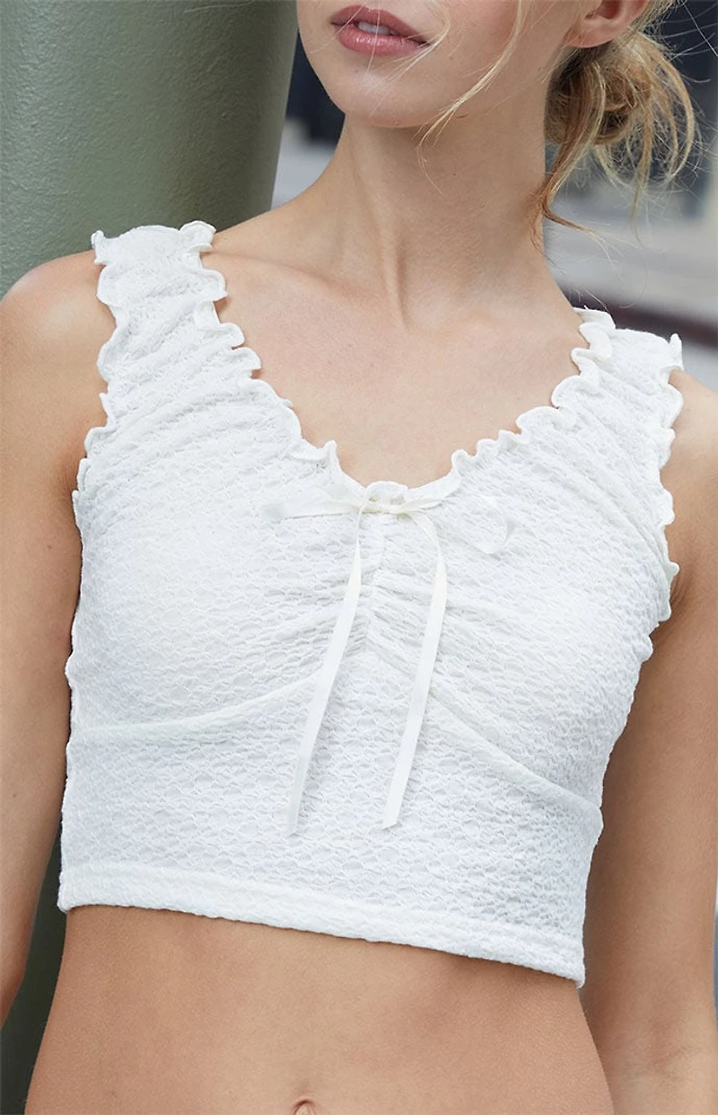 John Galt White Malena Lace Top