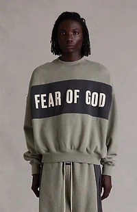Fear of God ESSENTIALS Seal Paneled Cropped Relaxed Crew Neck Sweatshirt