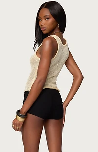 Edikted Eleora Sequin Knit Tank Top