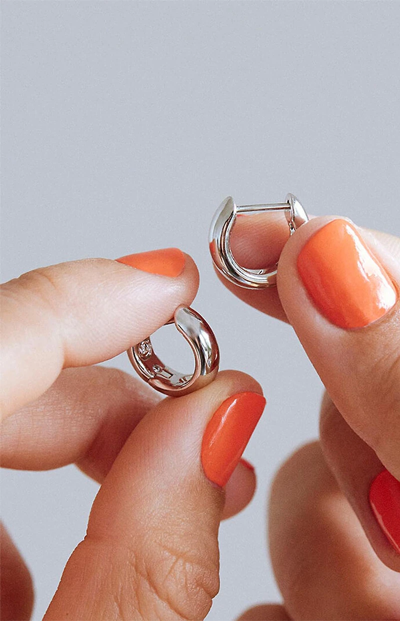 Ana Luisa Giulia Silver Bold Huggie Hoop Earrings