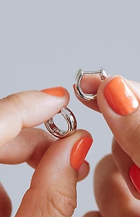 Ana Luisa Giulia Silver Bold Huggie Hoop Earrings