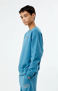 Pacsun Kids Blue Embroidered Crew Neck Sweatshirt