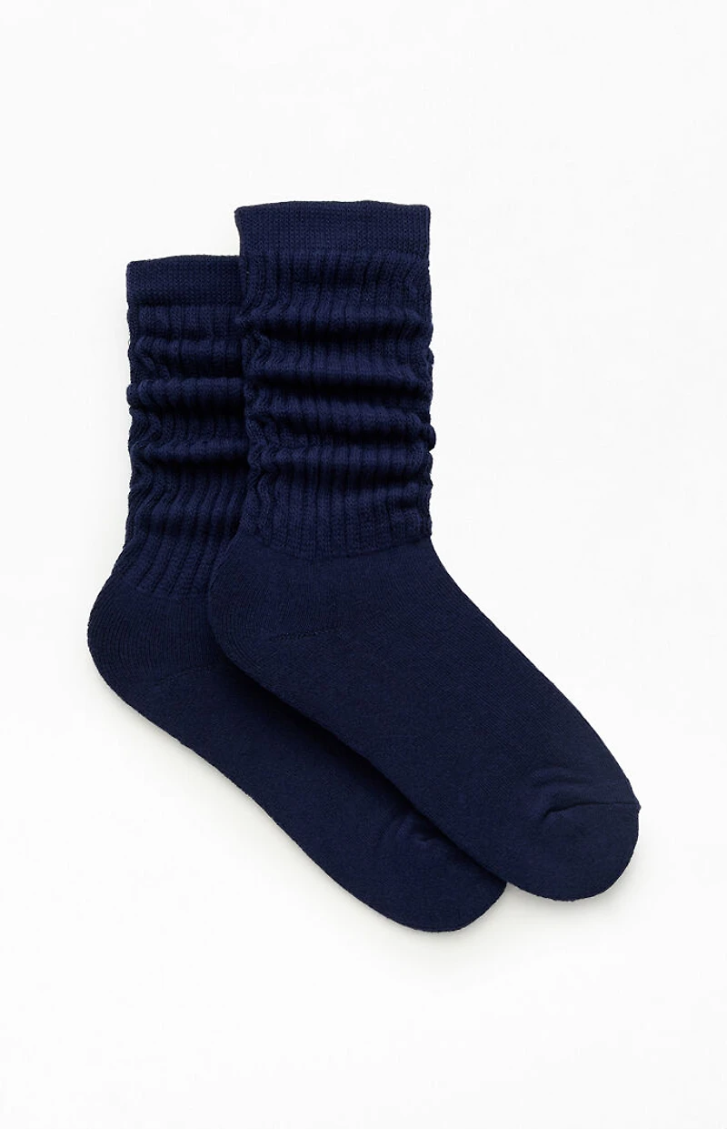 Pacsun Navy Slouchy Crew Socks