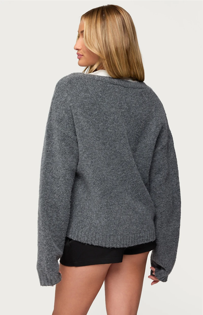 Edikted Shiraz Oversized V Neck Cardigan
