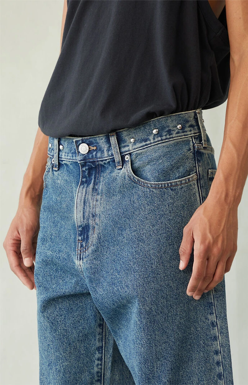 Pacsun Dylan Baggy Jeans Studded Medium Blue