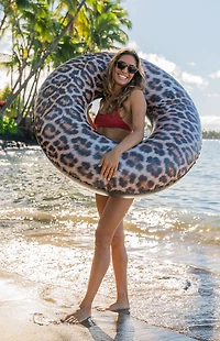 PoolCandy Inflatable Leopard Print Jumbo Pool Tube
