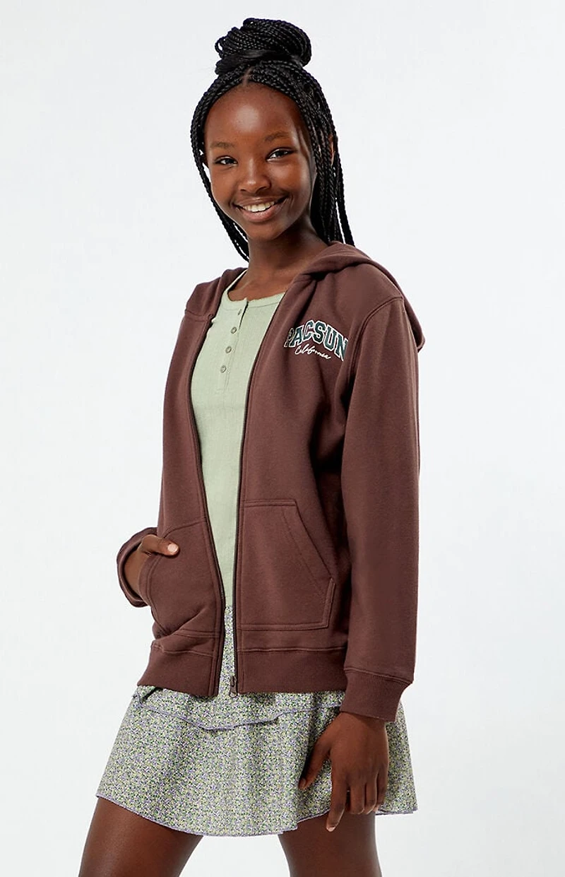 Pacsun Kids Brown Zip Up Hoodie