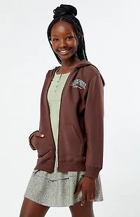 Pacsun Kids Brown Zip Up Hoodie