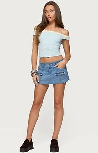 Edikted Strada Contrast Off Shoulder Top
