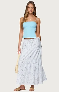 Edikted Charley Floral Tiered Maxi Skirt