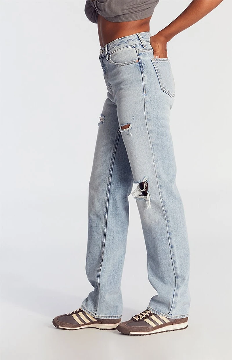 Pacsun '90s Boyfriend Jeans Ripped Light Indigo
