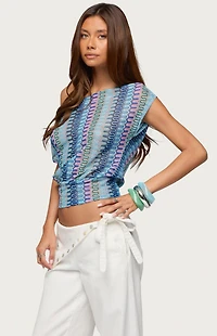 Edikted Taniya Off Shoulder Zigzag Knit Top