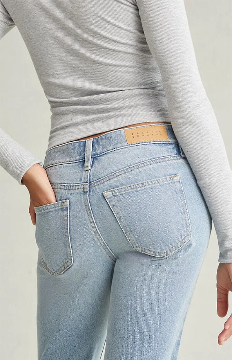 Pacsun Jade Low Rise Bootcut Jeans Light Blue