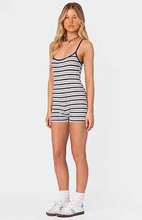 Edikted Avis Striped Ribbed Romper