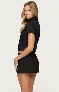 Edikted Pilar Short Sleeve Cotton Trench Shirt