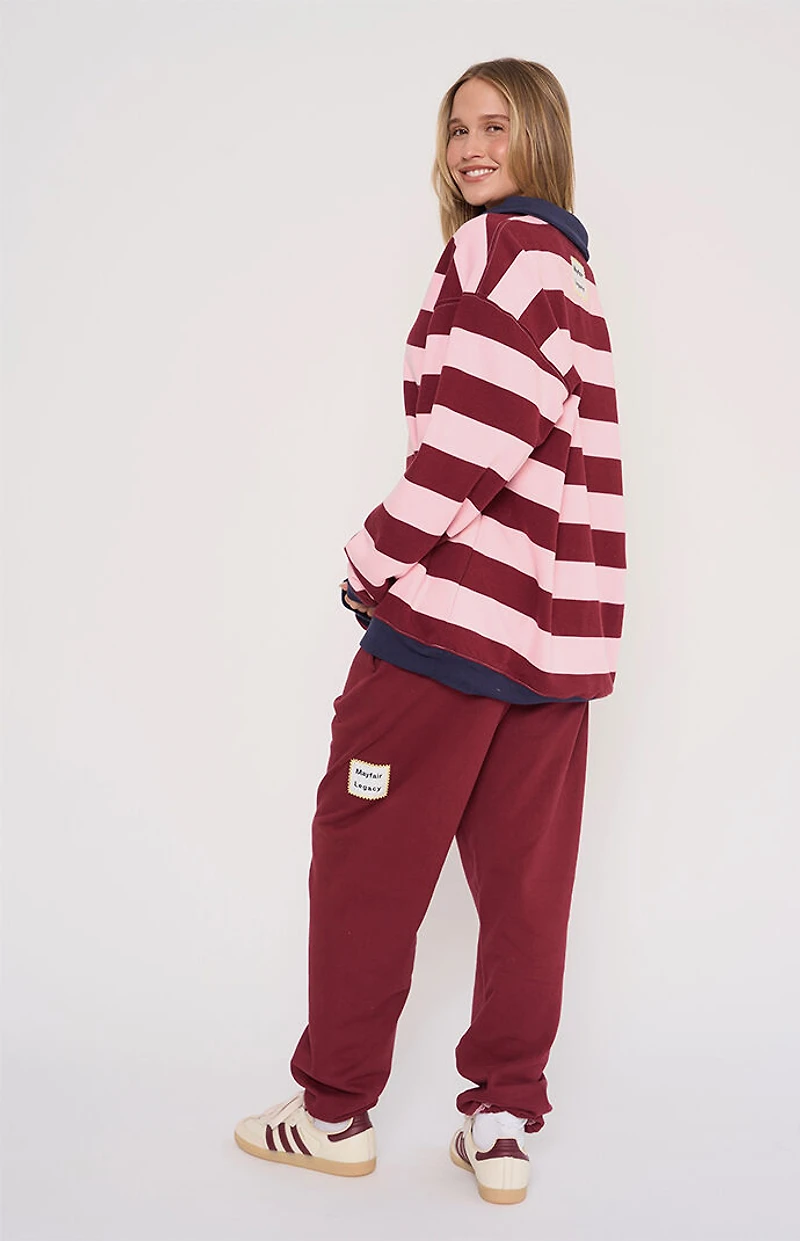 THE MAYFAIR GROUP Come As You Are Striped Collar Oversized Sweatshirt