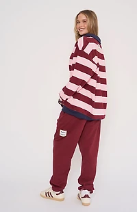 THE MAYFAIR GROUP Come As You Are Striped Collar Oversized Sweatshirt