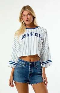WILD COLLECTIVE Los Angeles Sport Long Sleeve Cropped T-Shirt