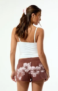 Pacsun Ultra Soft Fleece Core Hibiscus Mini Sweat Shorts