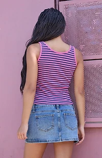John Galt Pink Striped Sheena Tank Top
