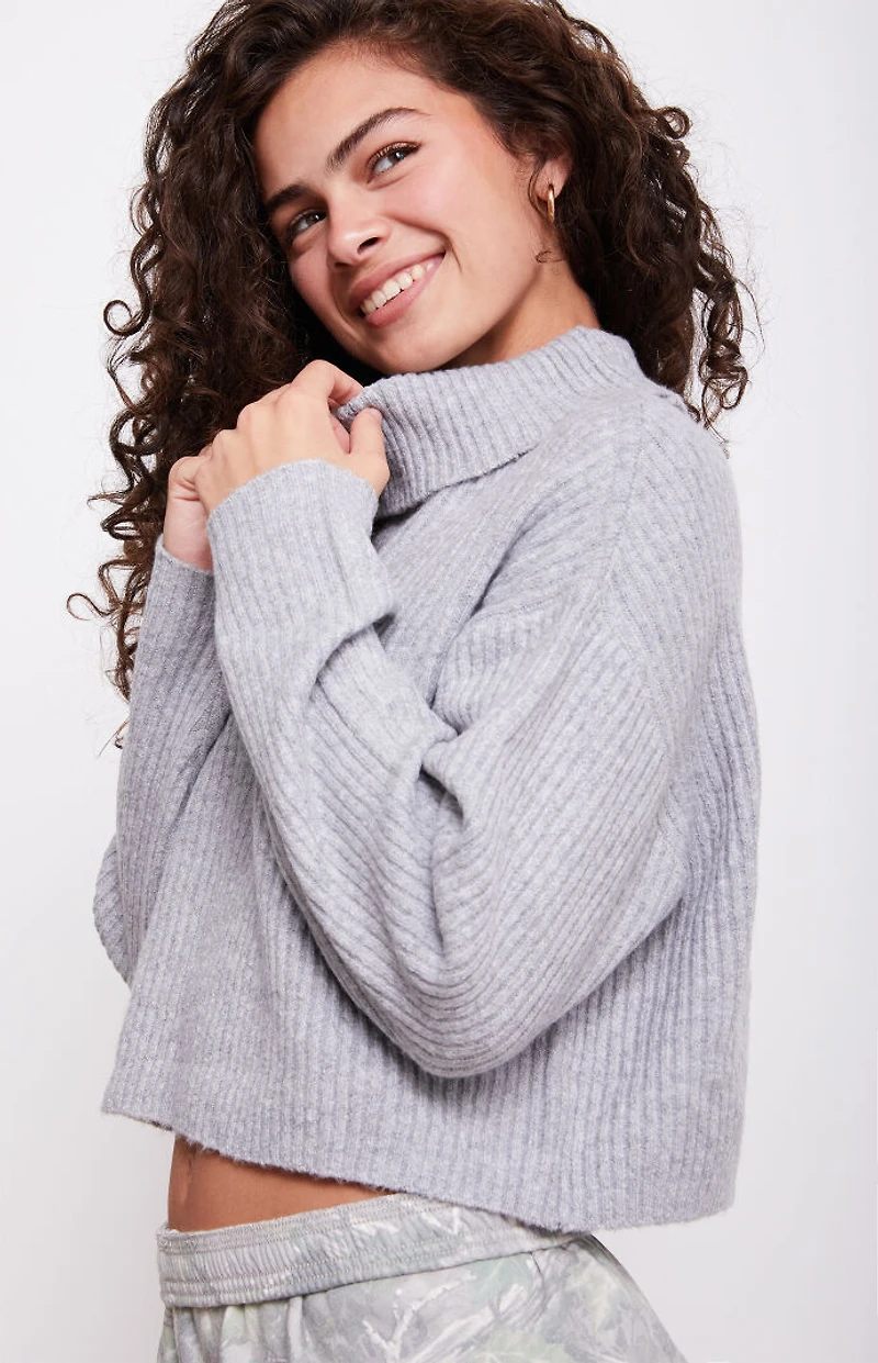 LA Hearts Easy Cropped Turtleneck Sweater
