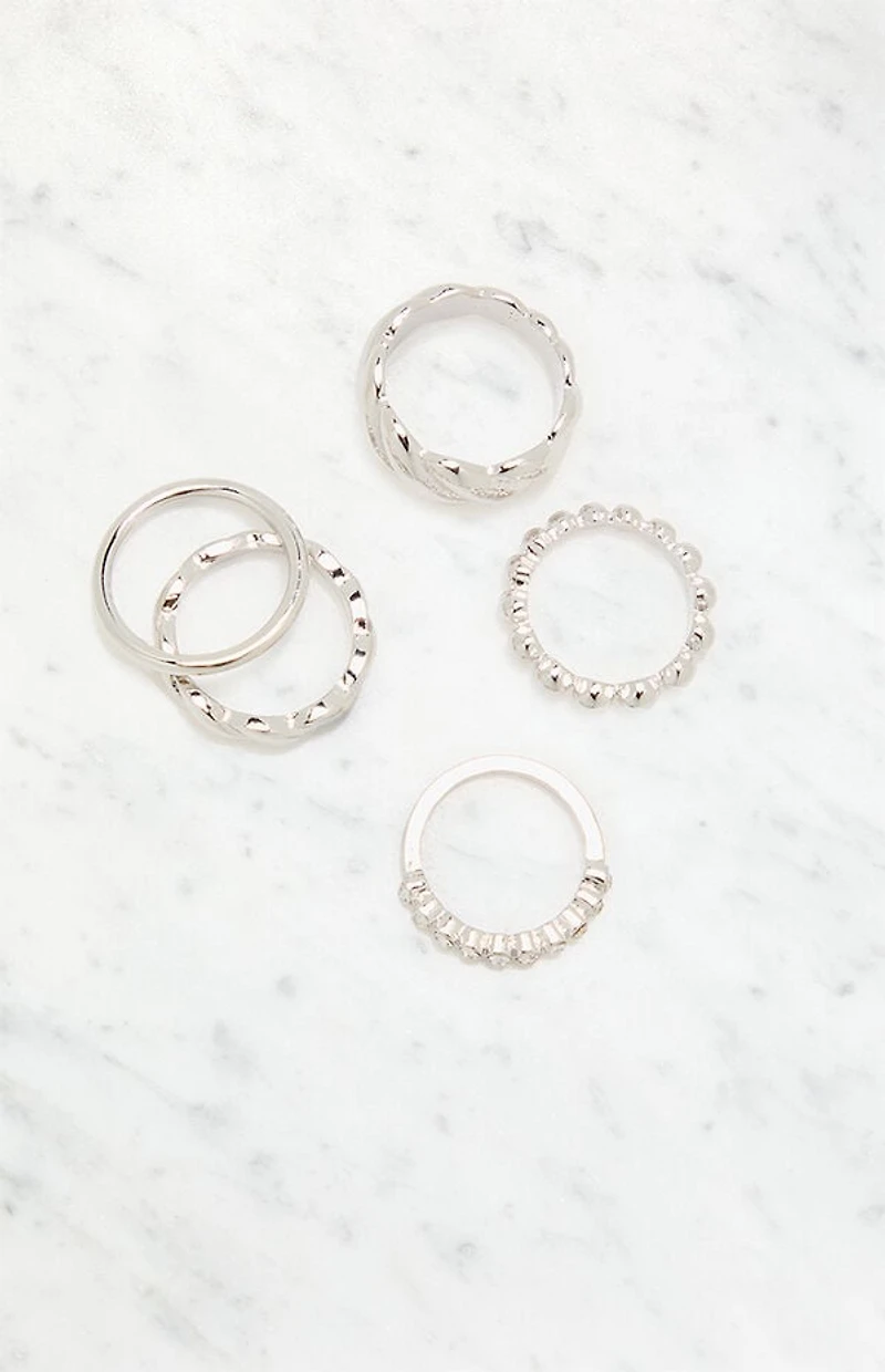 LA Hearts 5 Pack Twisted Rings