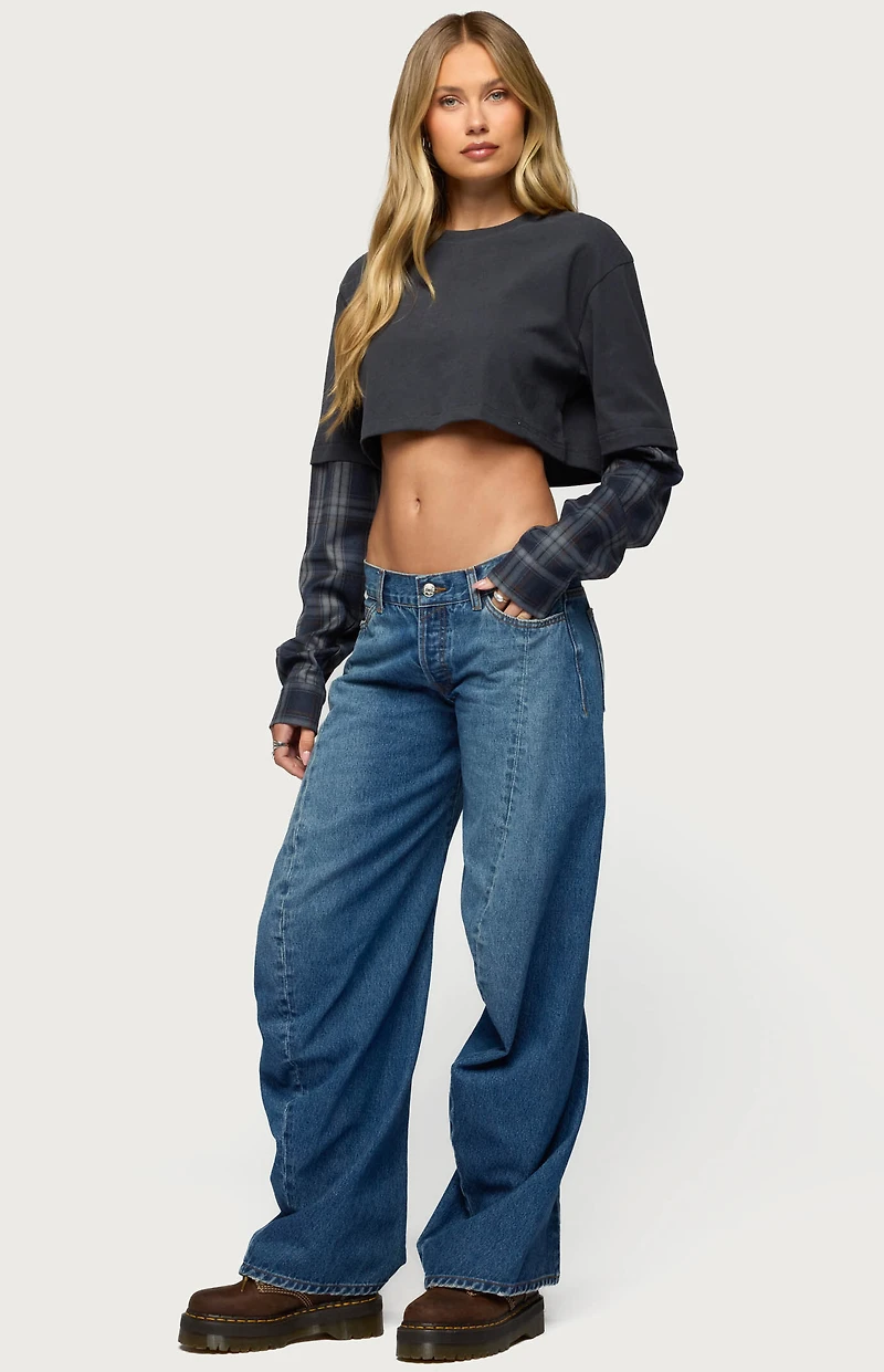 Edikted Maiah Low Rise Barrel Jeans