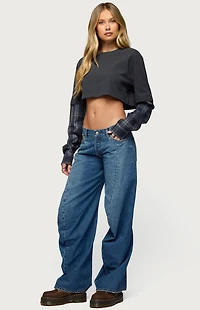 Edikted Maiah Low Rise Barrel Jeans