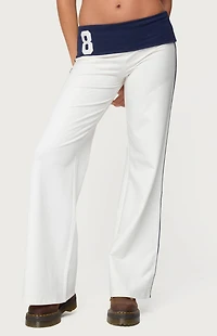 Edikted 8 Contrast Fold Over Wide Leg Pants