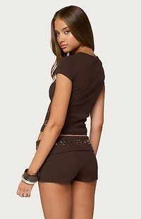 Edikted Fontey Studded Ribbed Top