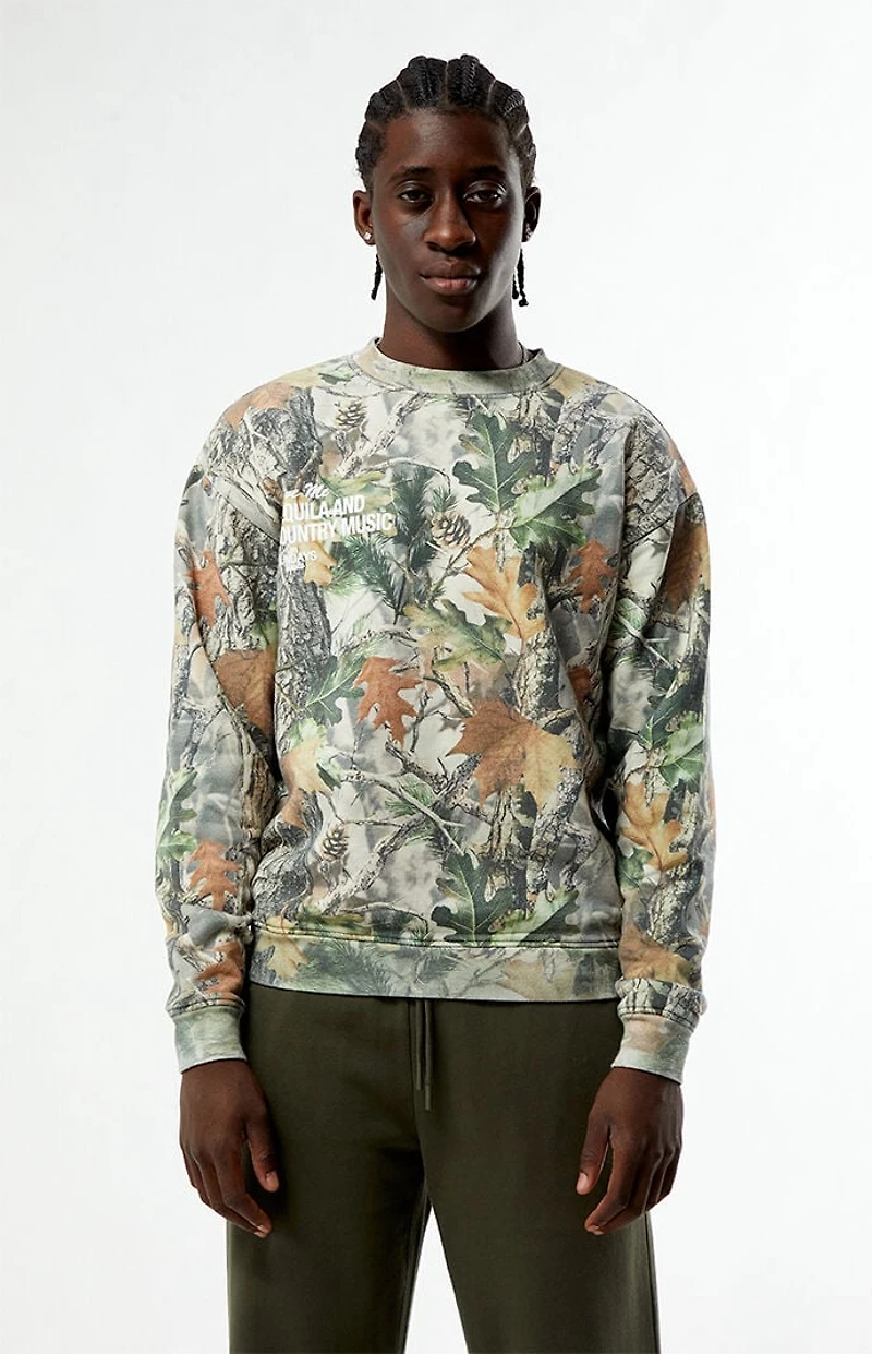 Los Sundays Camo Tequila Country Music Crew Neck Sweatshirt