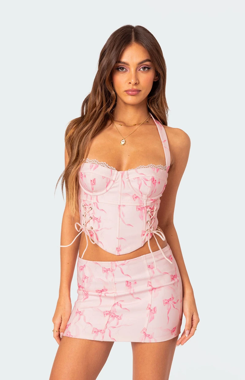 Edikted Makayla Printed Corset