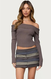Edikted Lauren Knit Fold Over Top