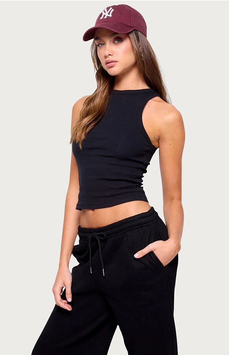 Edikted Filipa High Neck Ribbed Tank Top