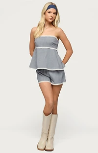 Edikted Ellie Lacey Gingham Shorts