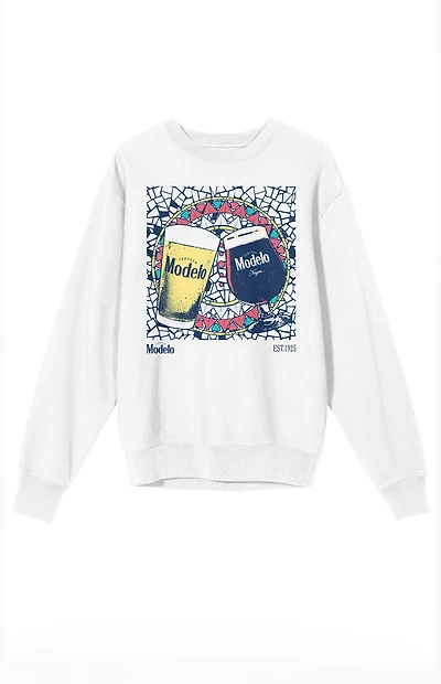 Modelo Glasses Mosaic Crew Neck Sweatshirt