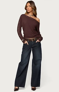 Edikted Paola Off Shoulder Stud Top