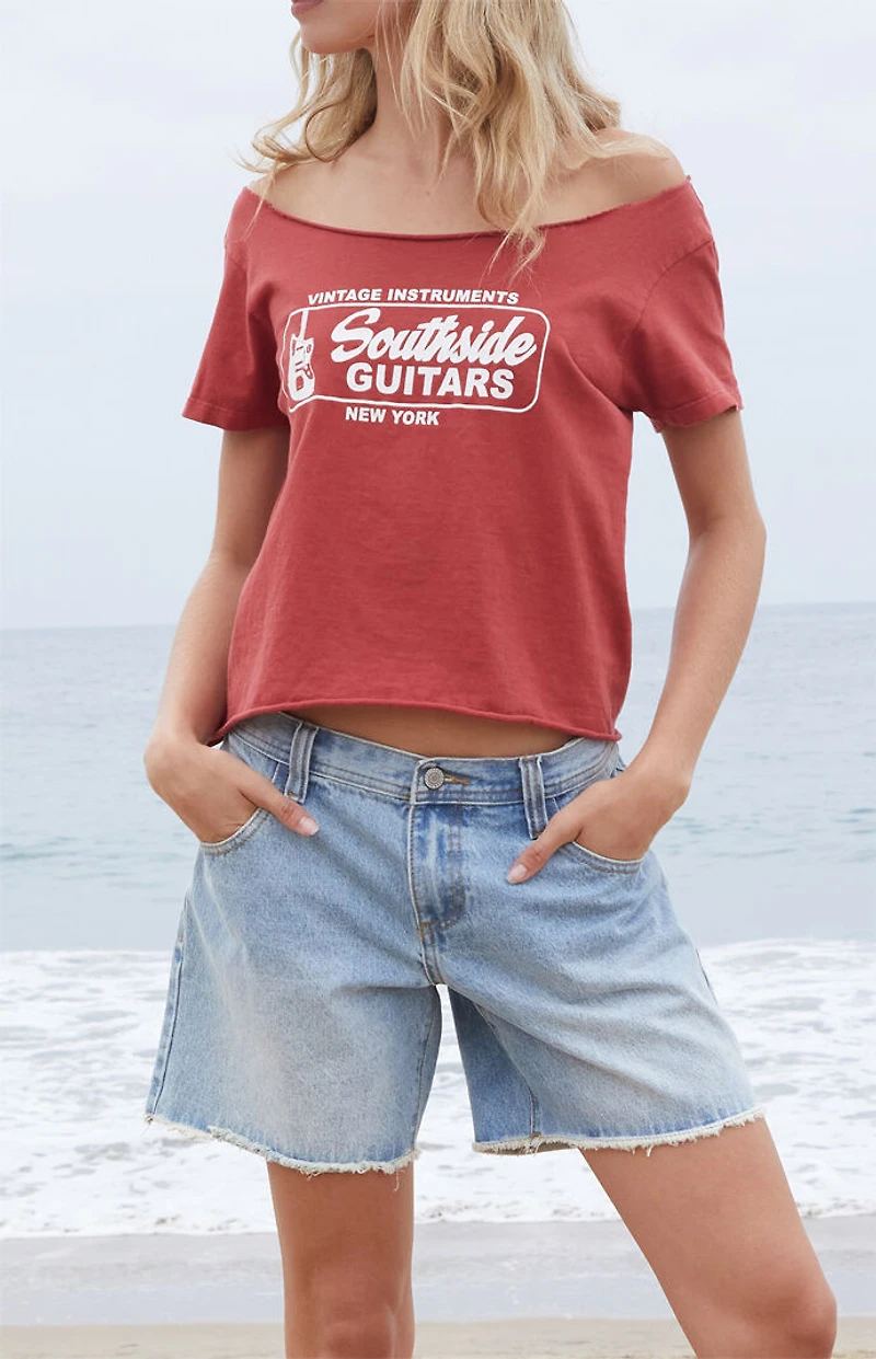 John Galt Light Blue Low Rise Relaxed Jorts