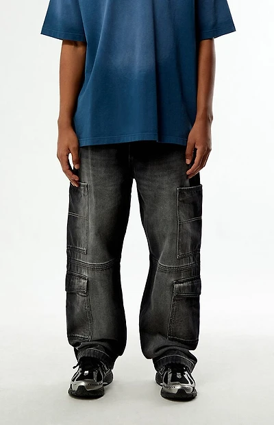 Pacsun Dylan Baggy Jeans Cargo Faded Black
