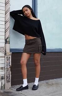 John Galt Black Cameron Cropped Sweater