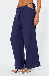 Edikted Leoni Side Tie Cotton Gauze Pants