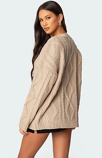 Edikted Kennedy Oversized Cable Knit Sweater