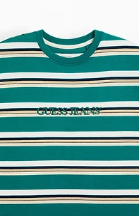 Guess Jeans Striped Embroidered T-Shirt