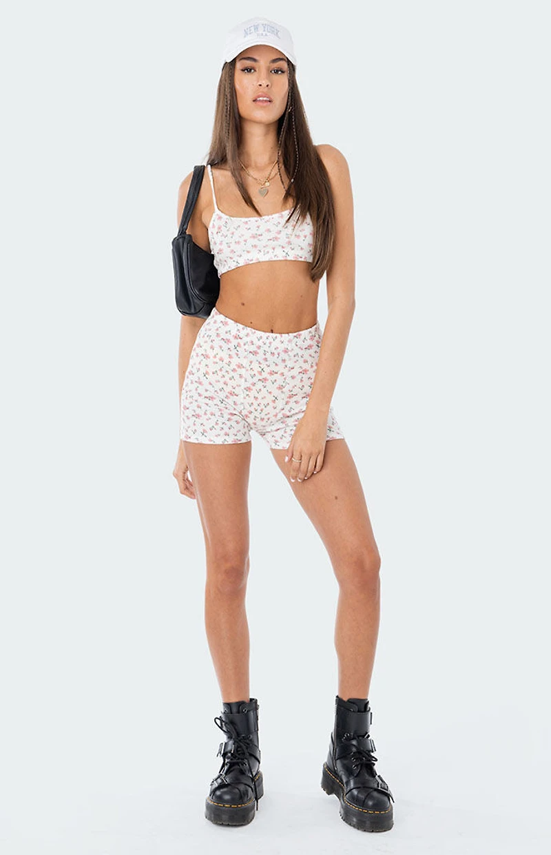 Edikted Primrose Waffle Crop Top
