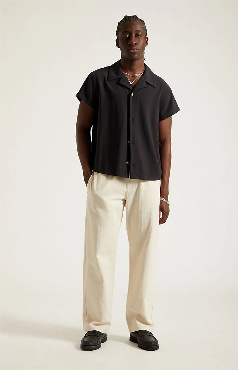 Pacsun Cream Straight Leg Linen Pants