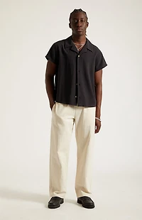 Pacsun Cream Straight Leg Linen Pants